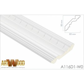 Плинтус потолочный Hi Wood A116D1-W0 83х83х2400 мм
