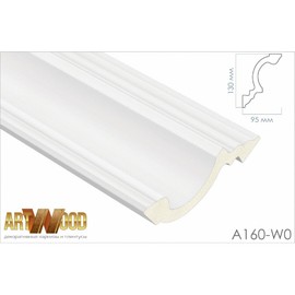 Плинтус потолочный Hi Wood A160-W0 130х95х2400 мм
