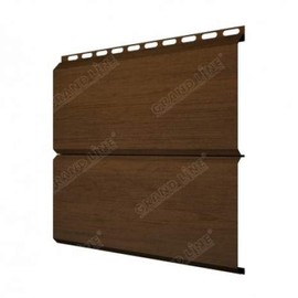 Металлический сайдинг Grand Line Экобрус Golden Wood Eco 0,45 Print Twincolor