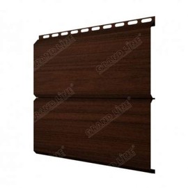 Металлический сайдинг Grand Line Экобрус Choco Wood 0,45 Print Twincolor