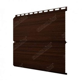 Металлический сайдинг Grand Line Экобрус gofr Choco Wood 0,45 Print Twincolor