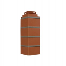 Цокольный сайдинг Угол, красный