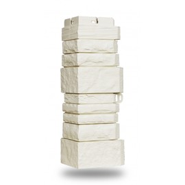 Угол наружный для цокольного сайдинга Grand Line Сланец молочный