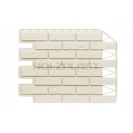 Цокольный сайдинг Holzplast Кирпич Белый бесшовный