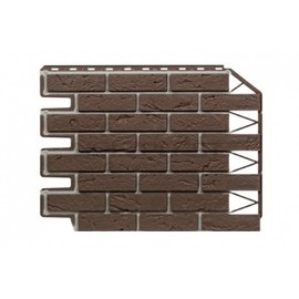 Цокольный сайдинг Holzplast Кирпич Темно-Коричневый