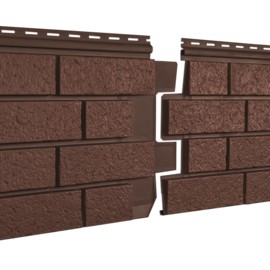 Цокольный сайдинг Ю-пласт Стоун Хаус S-Lock Клинкер Терракотовый