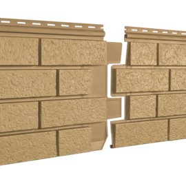 Цокольный сайдинг Ю-пласт Стоун Хаус S-Lock Клинкер Горчичный